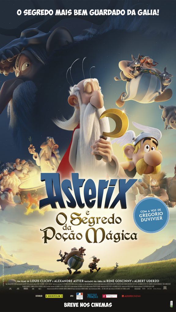 ASTERIX E O SEGREDO DA POÇÃO MÁGICA Astérix – Le Secret de la Potion Magique De Louis Clichy, Alexandre Astier Versão dublada com a voz de Gregório Duvivier (Asterix) e versão legenda 2019 - Animação – 1h25 Distribuição no Brasil: Bonfilm Classificação Indicativa: Livre Sinopse: Asterix e Obelix precisam ajudar o velho druida Panoramix a encontrar um novo guardião para a poção mágica da Gália. Durante a viagem pela região, eles devem impedir que a receita mágica caia em mãos erradas, dando início a uma inesperada aventura.