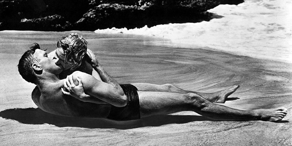 Deborah Kerr e Burt Lancaster em "A um Passo da Eternidade" (From Here to Eternity, 1953) - Foto: Divulgação