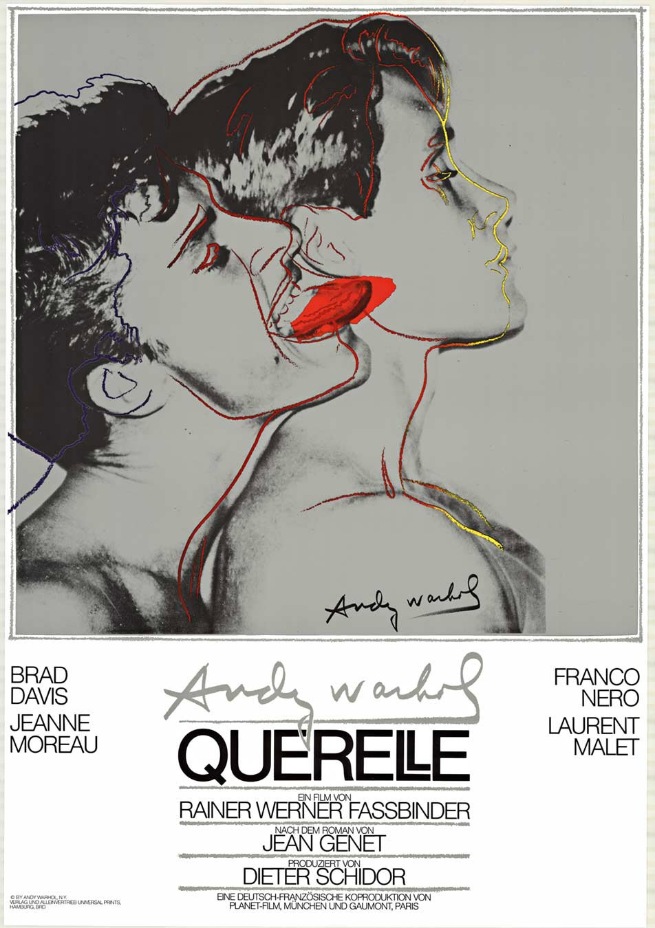 Pôster criado por Andy Warhol para "Querelle" (1982), de Rainer Werner Fassbinder - Divulgação