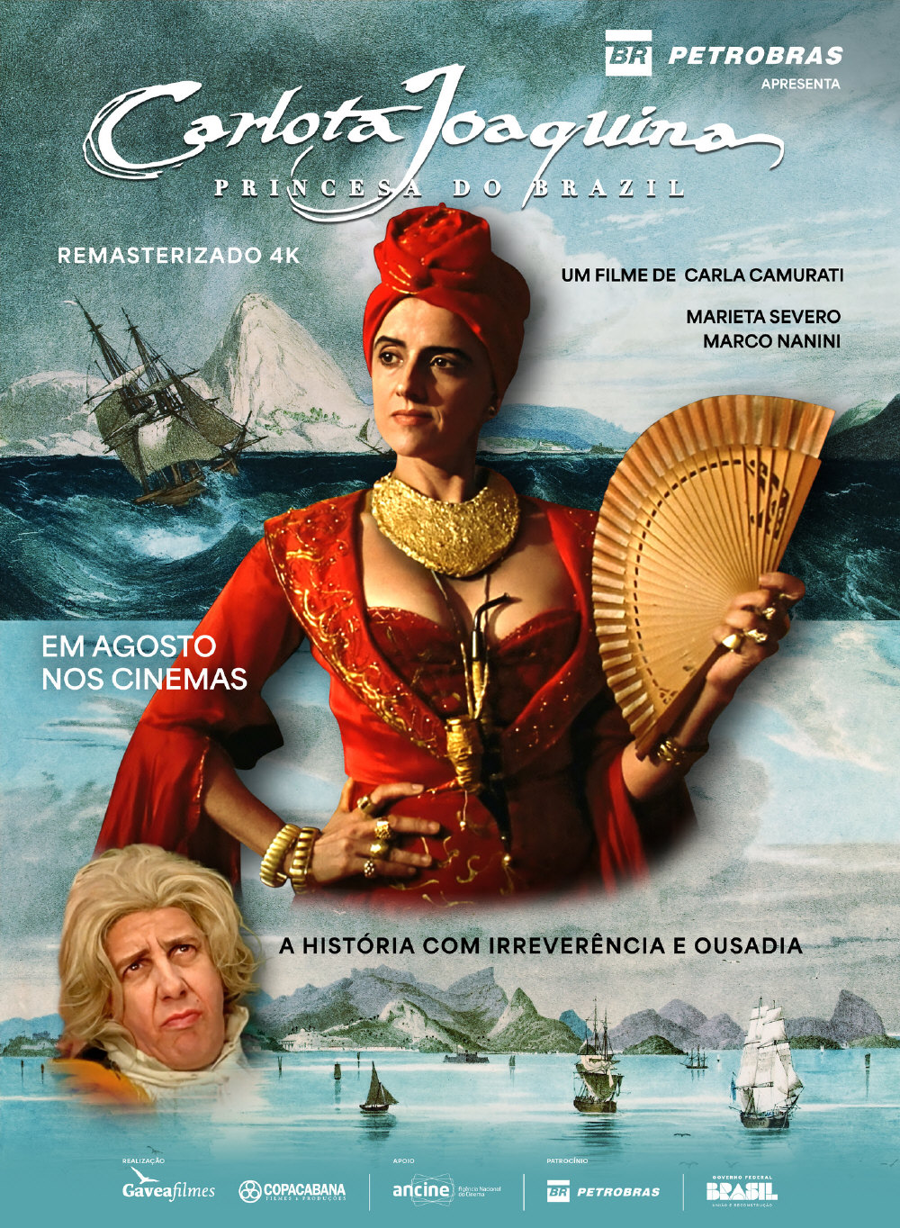 Cartaz original de "Carlota Joaquina, Princesa do Brazil", assinado pelo designer Gringo Cardia - Divulgação
