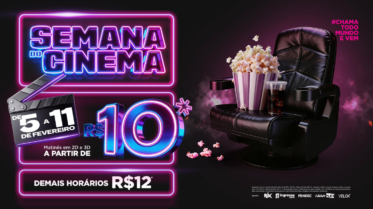 Primeira Semana do Cinema de 2026 confirma datas e preços promocionais para fevereiro